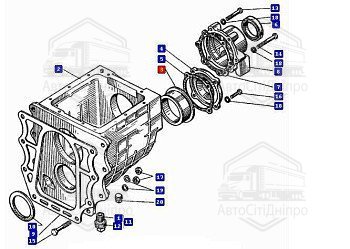 Гніздо заднього підшипника проміжного валу дільника (ТМЗ)
