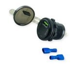 Вольтметр врізний 12-24V (з USB- QC 3,0, з кришкою, з підсвічуванням колір зелений)