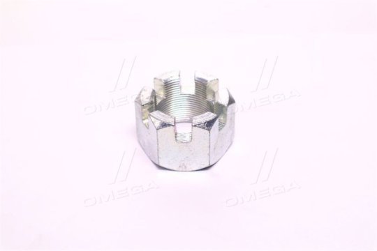 Гайка пальця штанги реакт. 349605-П29 (М33*1,5, Н=32, коронч., анод., КамАЗ, КрАЗ) <ДК>