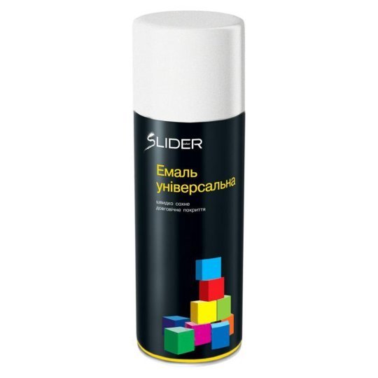 Емаль універсальна SLIDER біла матова 400г