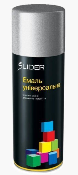 Емаль універсальна SLIDER срібляста 400г