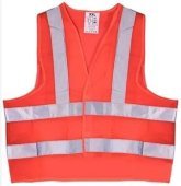Жилет сигнальний зі світловідбиваючою смугою нейлон (помаранчевий) Vitol
