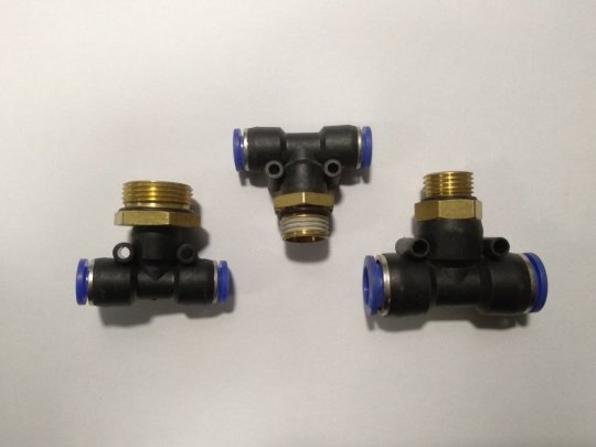 З'єднувач трійник у асортименті (різблення-трубка ПВХ)