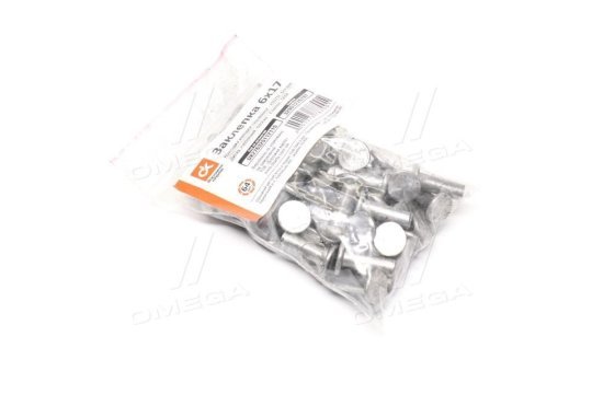 Заклепка 6*17 накладки колодки гальм., диска зчеплен. (плоска, компл. 64 шт.) <ДК>