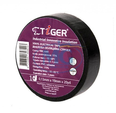 Ізоляційна стрічка чорна TIGER (20м)