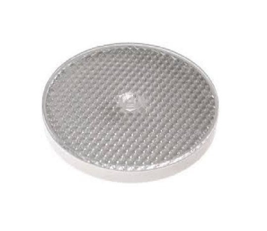 Катафот круглий з кріпильним отвором по центру (білий) ФП-319