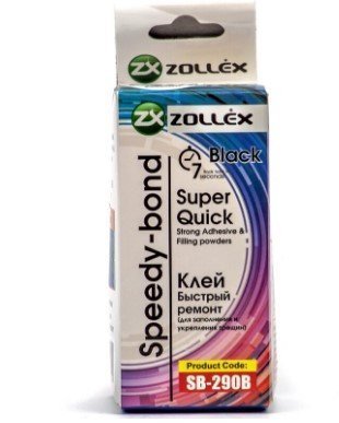 Клей універсальний швидкий ремонт чорний SB-290B Zollex 10мл