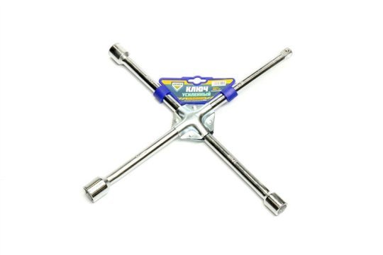 Ключ балоний хрест посилений 17*19*21*1/2 мм (з центр . пластиною, хром) <ARMER>