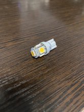 Лампа LED б / ц габарит і панель приладів T10-5 SMD (розмір 5050) 24 ТЕПЛА БІЛИЙ