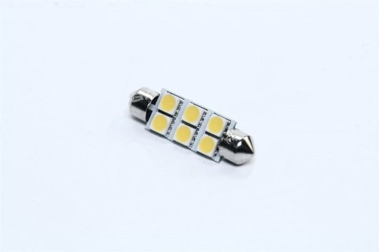 Лампа LED софітна C5W 24V T11x41-S8.5 (6 SMD size5050) WARM WHITE <TEMPEST>