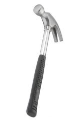 Молоток 450 гр (столярний з гвоздодером, металева ручка) INTERTOOL