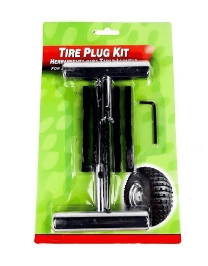 Набір для ремонту безкамерних шин (джгут 5шт, шило, рашпіль, ключ) <ДК>