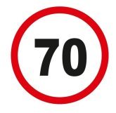 Наліпка обмеження швидкості 70км
