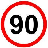 Наліпка обмеження швидкості 90км