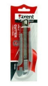 Ніж з лезом 18мм (пласт. корп., метал. напрямні, гумові вставки+2змінних леза) Axent