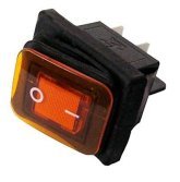 Перемикач клавішний герметичний ON/OFF 4 конт., 2 полож., підсвічування LED (12V), жовтий