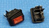 Перемикач клавішний герметичний ON/OFF 4 конт., 2 полож., підсвічування LED (12V), червоний