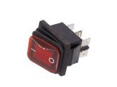 Перемикач клавішний герметичний ON/OFF 6 конт., підсвічування LED (12V), червоний