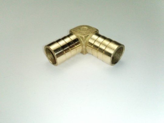 Перехідник обігрівача (з'єднувач) кут 14мм / 14мм (бронза)