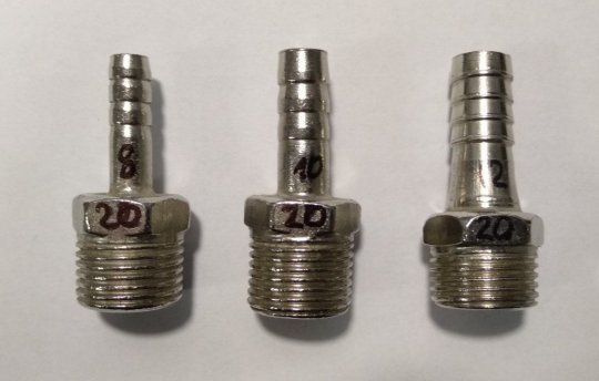 Перехідник штуцер М20*1,5*8/10/12 прямий (ялинка)