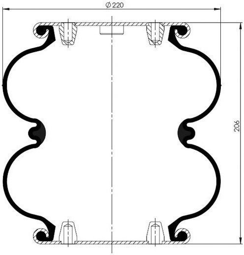 Пневморессора, бублик подвійний в зб. RD D7220 (RIDER)