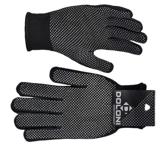 Рукавички з мікроточкою ПВХ чорний/білий 100 ПЕ, 13 клас, розмір 10 (DOLONI)