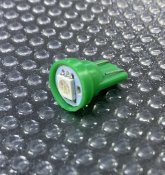 Світлодіод Т10, б/ц, зелений, W2, 1x9, 5d, 24V, 1SMD 5050 (вир-во Китай)