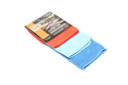 Серветка автомобільна 30*30 см (мікрофібра, набір 3 шт) <ДК>