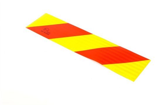 Табличка задня на TIR 560*140 (косі смуги, наліпка) TEMPEST