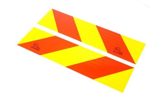 Табличка на TIR 560*140 (рефлектор задній, метал, косі смуги) TEMPEST