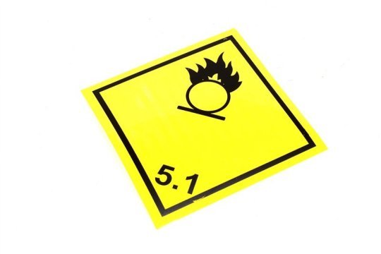 Табличка небезпечний вантаж 250*250 мм (5.1-клас окислювальні речовини, наліпка) TEMPEST