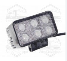 Фара LED прямокутна 18W, 6 ламп, 110 * 65мм, широкий промінь <ДК>