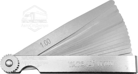 Щуп для вимірювання YT-7220 (H=0.02-1 мм, 17 пелюстків, 100*10 мм) YATO