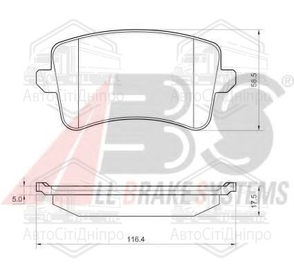 Колодка гальм. диск. AUDI A4 1.8-3.2 07-, A5 1.8-3.2 07-, Q5 2.0-3.2 08- задн. (вир-во ABS)