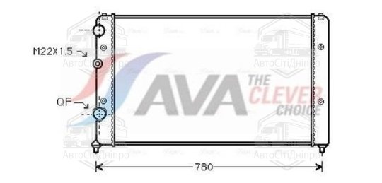Радіатор охолодження двигуна PASSAT4 NT-D MT +AC 93-97 VWA2122 (Ava)