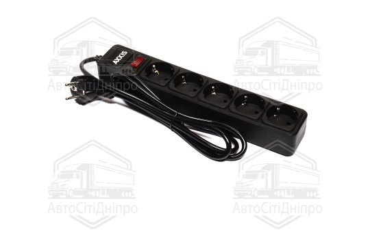 Мережевий фільтр-подовжувач Optima Base 5 1,5m BLACK провід 3*0,75мм2 <AXXIS>