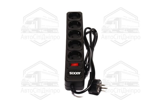 Мережевий фільтр-подовжувач Optima Base 5 1,5m BLACK провід 3*0,75мм2 <AXXIS>