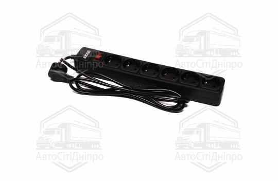 Мережевий фільтр-подовжувач Optima Base 6 1,8m BLACK провід 3*0,75мм2<AXXIS>