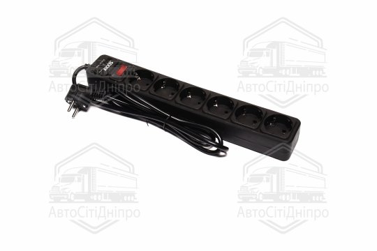 Мережевий фільтр-подовжувач з USB2 Optima Base 6 1,5m BLACK провід 3*0,75мм2 <AXXIS>