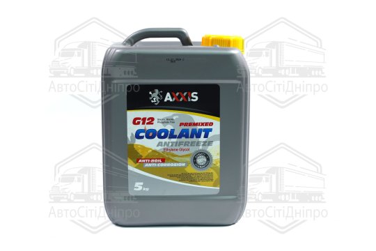 Антифриз YELLOW G12 Сoolant <AXXIS> (жовтий) (Каністра 5кг)
