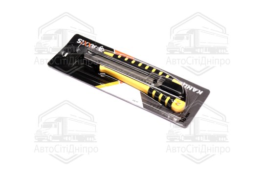 Ніж канцелярський гумові вставки лезо 18мм жовтий <AXXIS>