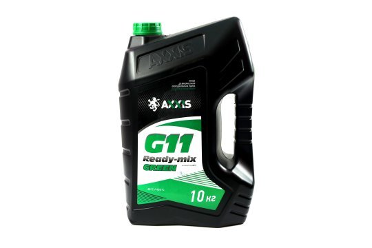 Антифриз GREEN G11 Сoolant Ready-Mix -36°C<AXXIS> (зелений) 10кг