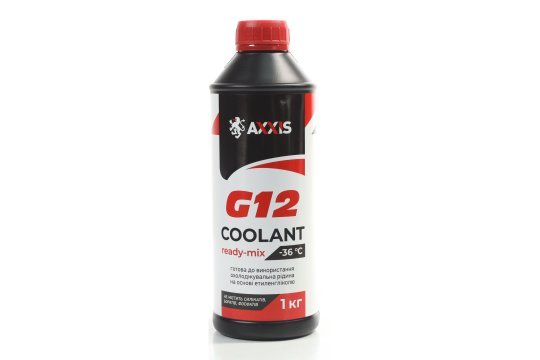 Антифриз RED G12 Сoolant Ready-Mix -36°C <AXXIS> (червоний) (Каністра 1кг)