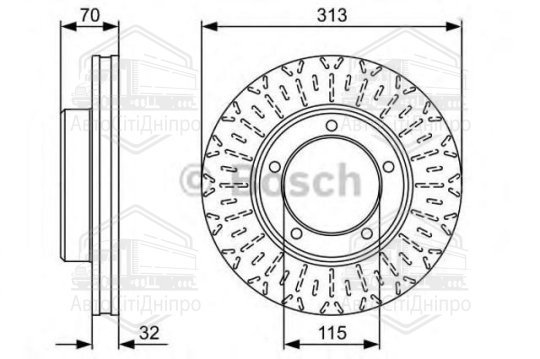 Диск гальмівний TOYOTA, передн., вент. (вир-во Bosch)