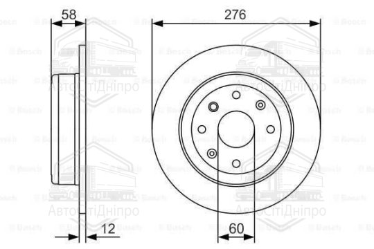 Диск гальмівний CHEVROLET Epica 06- задн. (вир-во Bosch)