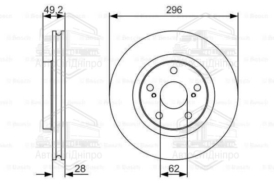 Диск гальмівний TOYOTA AURIS передн. (вир-во Bosch)