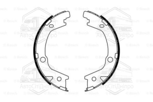 Колодка гальм. барабан. HYUNDAI TUCSON 2.0 2.7 04-; KIA SPORTAGE 2.0 2.7 04- задн. (вир-во Bosch)