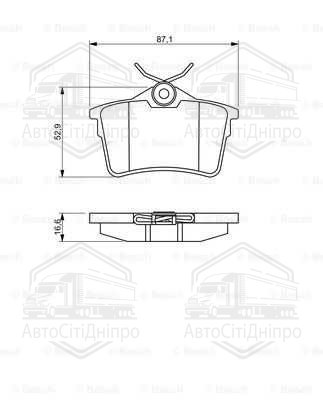 Колодка гальм. диск. CITROEN/PEUGEOT BERLINGO/PARTNER/308 задн. (вир-во Bosch)