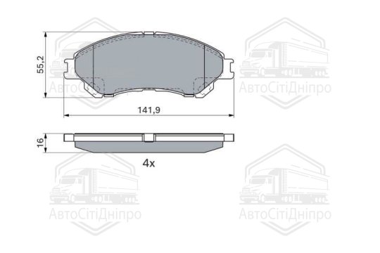 Колодка гальм. диск. SUZUK SX4 S-Cross 13 передня. (вир-во Bosch)