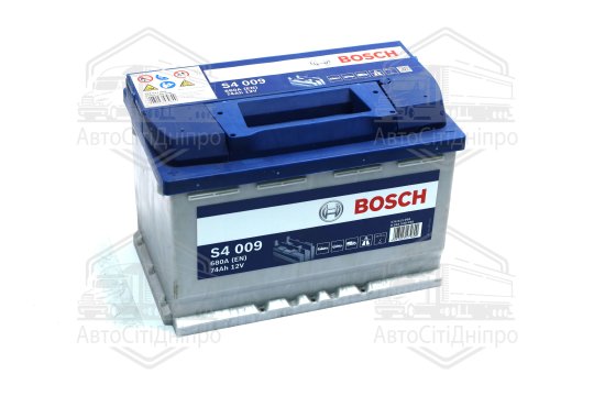 Акумулятор 74Ah-12v BOSCH (S4009) (278x175x190),L,EN680